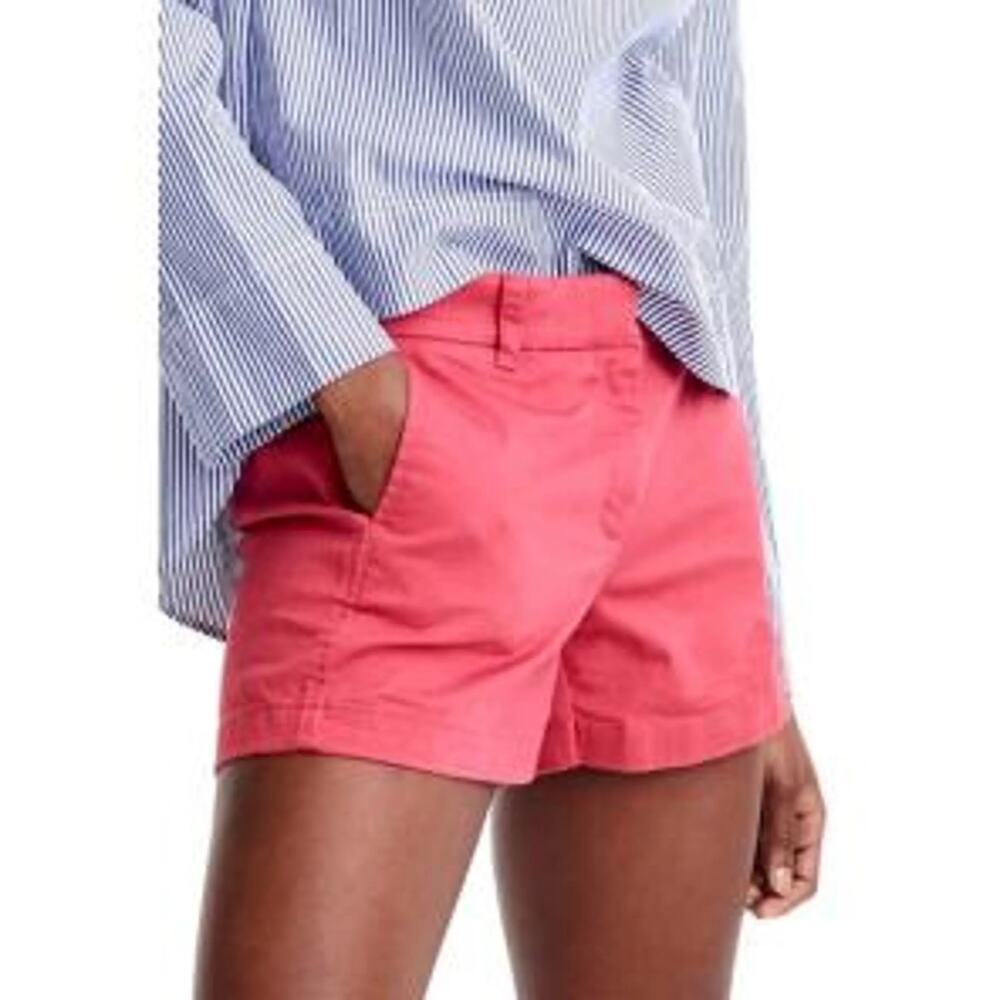 J. Crew (6) Red Chino 4" Inseam Mid Rise Shorts Elevated Basic Coastal